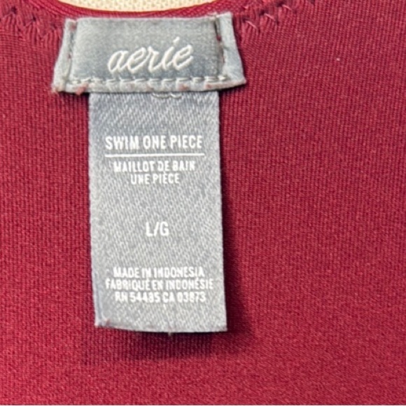 Aerie Burgundy swim One-Piece Swimsuit scoop low back size L scoop back - Picture 3 of 4